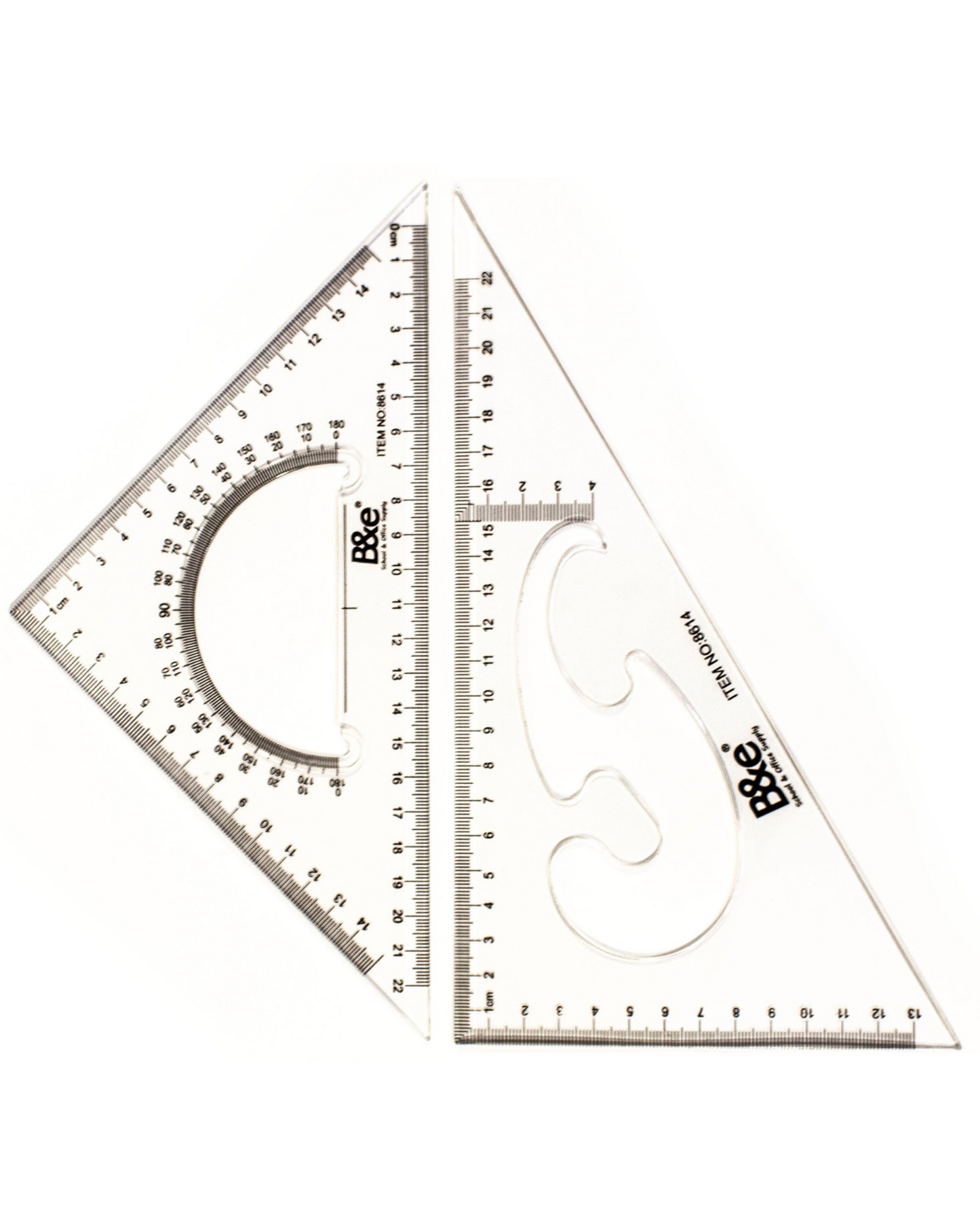 B&e Triangle Ruler Set No. 8614 (30/60,45/90,10in)
