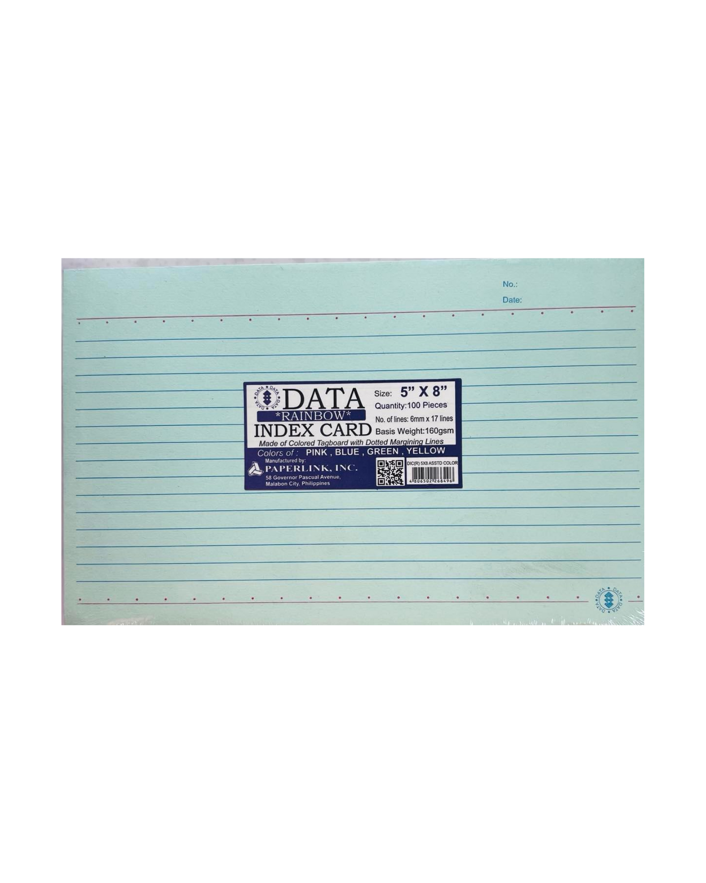 Data Colored Index Card 5x8in | 100pcs