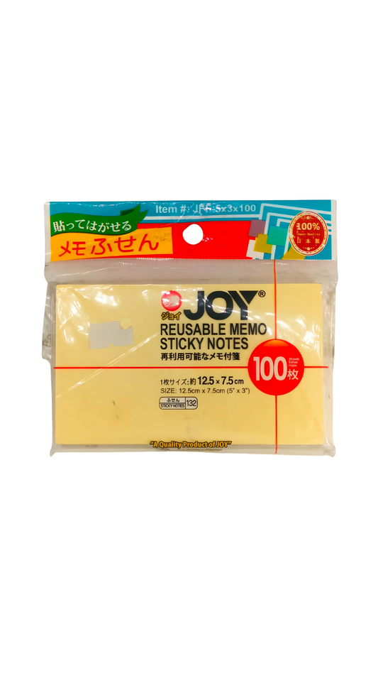 Joy Sticky Note JFF-5x3x100 100lvs (Random Color) | Per Pack