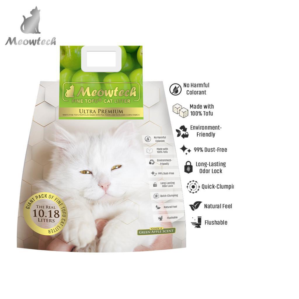 Meowtech Tofu Cat Litter Green Apple 10.18L