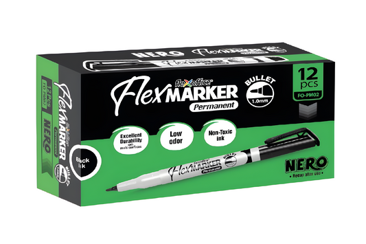 FlexOffice Nero FO-PM02 Permanent Marker 1.0mm | Per Piece