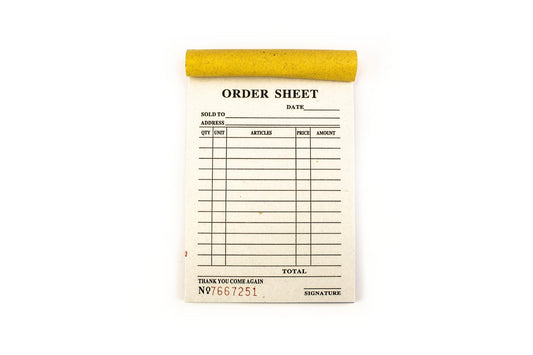 Carbonless Order Slip 5.5 x 8.5in (1/2 Pad)