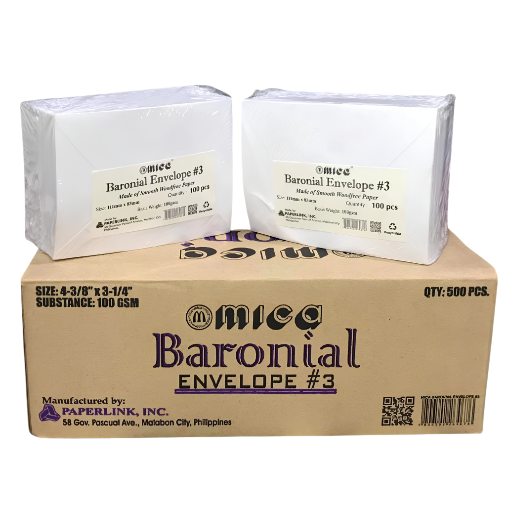 Mica Baronial White Envelope No.3 | 500s