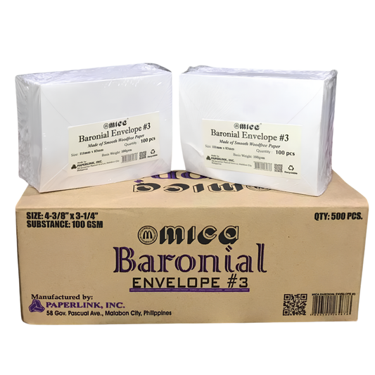 Mica Baronial White Envelope No.3 | 500s