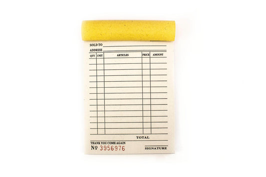 Carbonless Receipt Pad Sold To 1/4 | Per Pad