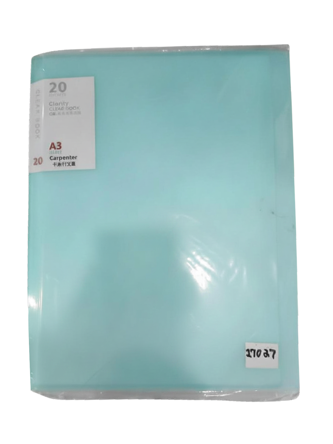 Carpenter Clear Book 20Pockets KT-1762 A3 | Per Piece