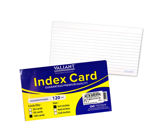 Valiant Index Card 120gsm (100sheet)