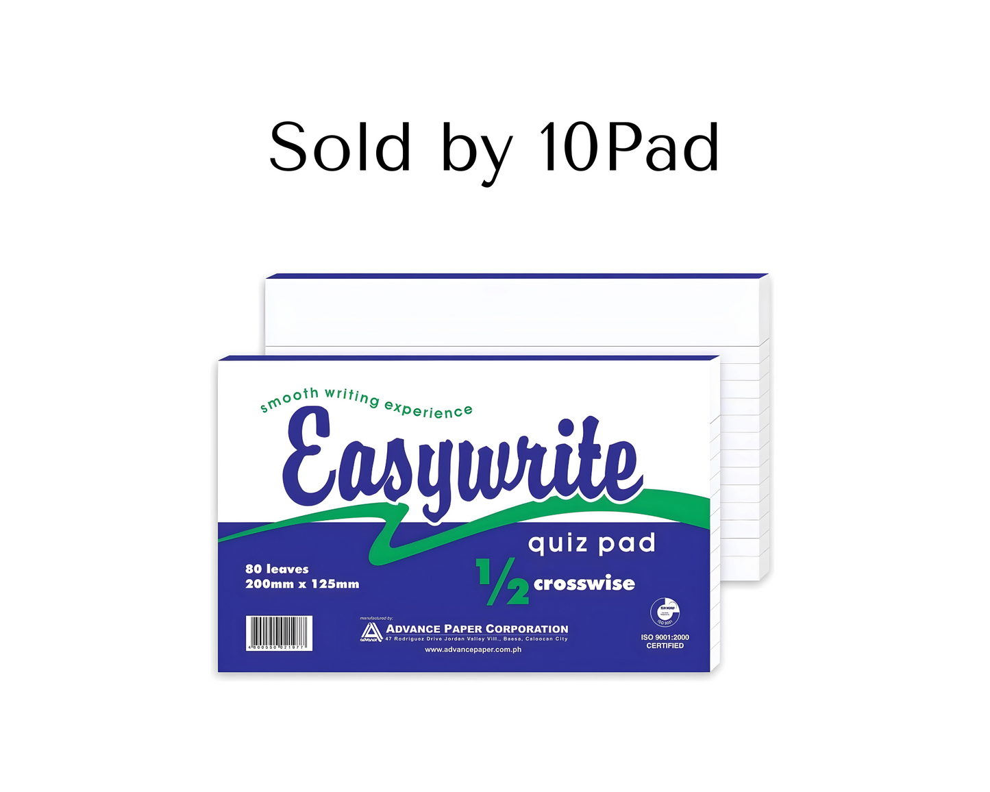 Easywrite White Quiz Pad Paper (10pads)