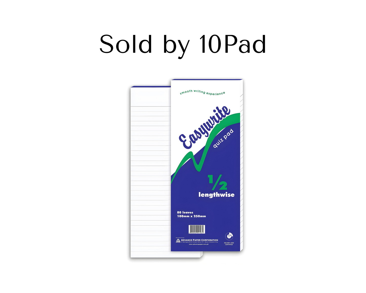 Easywrite White Quiz Pad Paper (10pads)