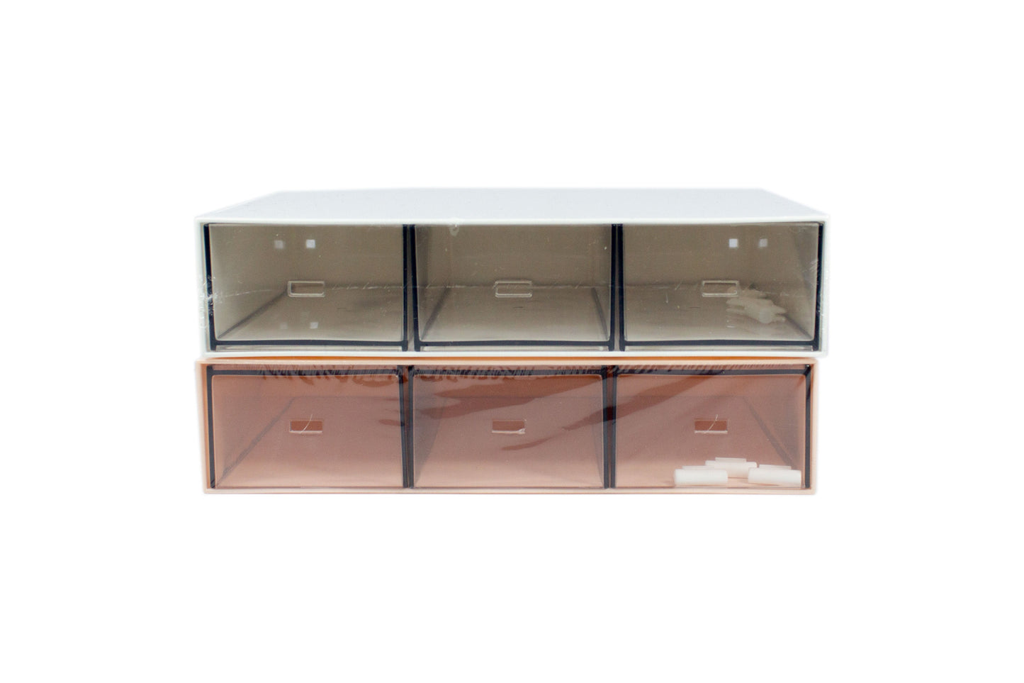 Plastic Drawer Organizer 3 Drawer (Pastel Peach)