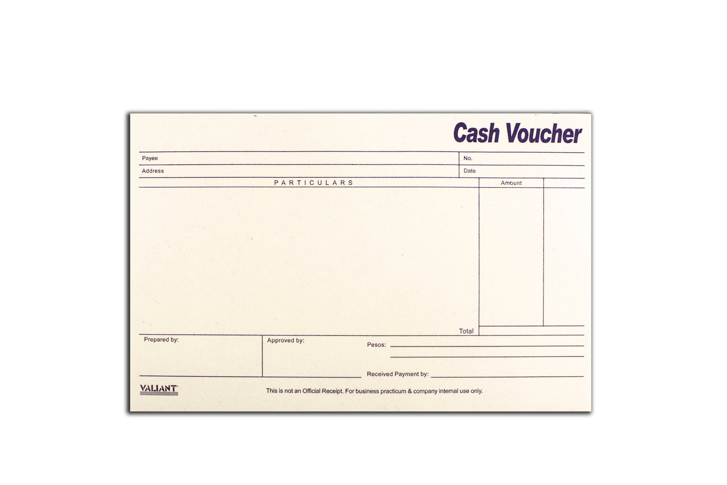 Cash Voucher 1ply 5.5in x 8.5in 10Pads