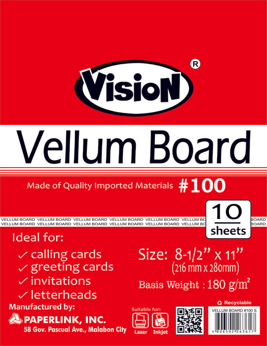 Vision Vellum Board Paper 180gsm | 25packs