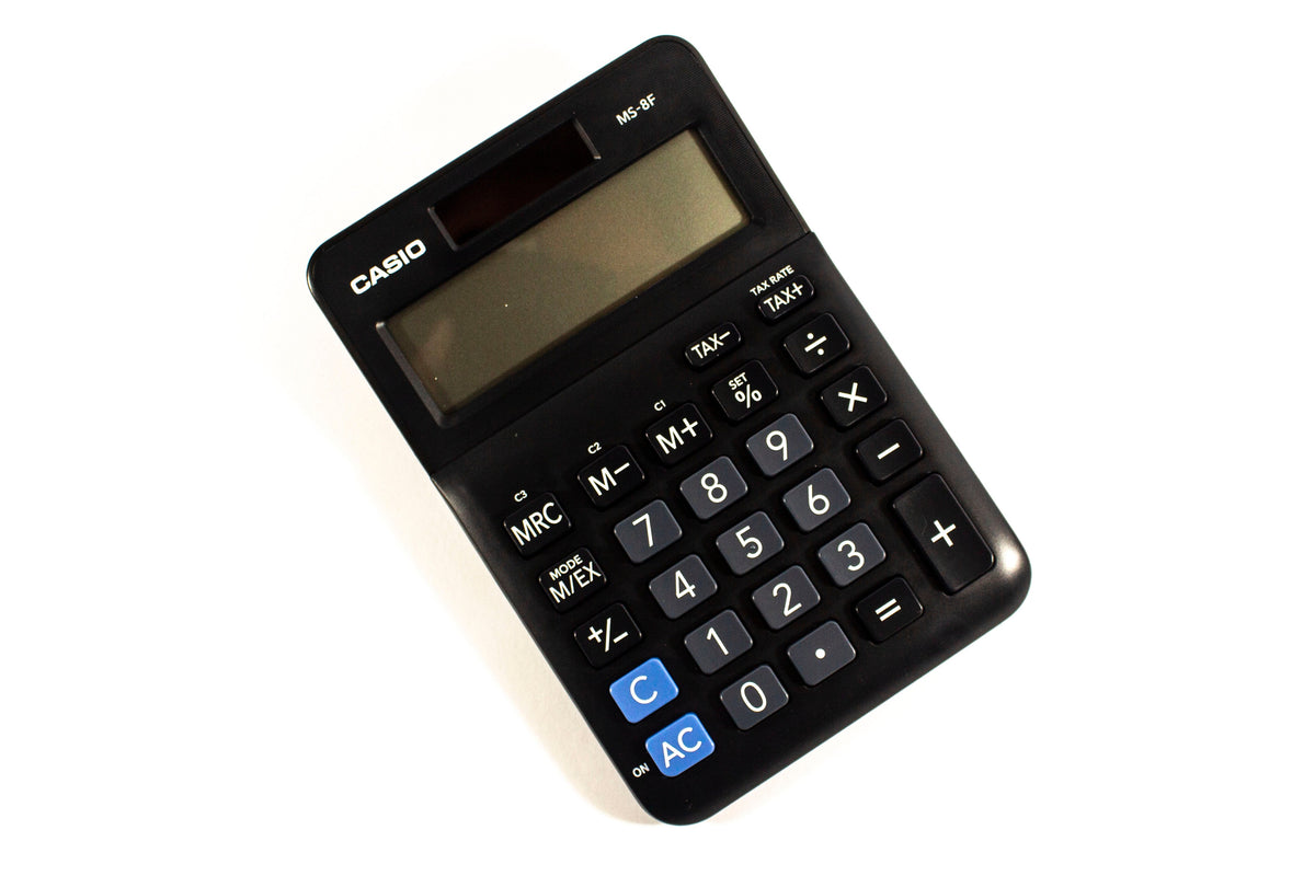 Calculatrice de bureau Casio MS-8E solaire - 8 chiffres pas cher Calculatrice de bureau Casio MS-8E solaire - 8 chiffres pas cher