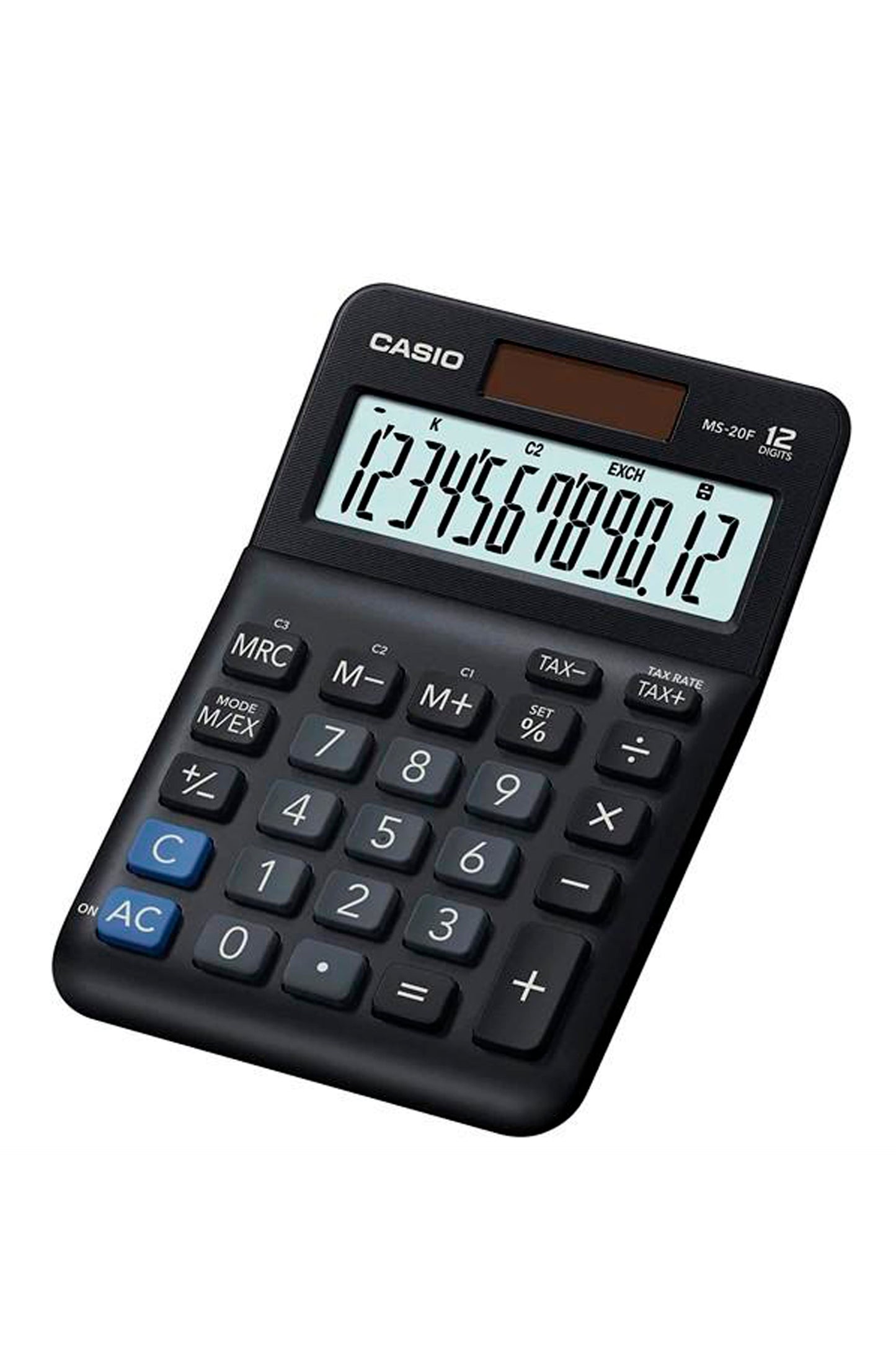Casio Calculator Desk-type MS-20F 12-Digits Solar/Battery