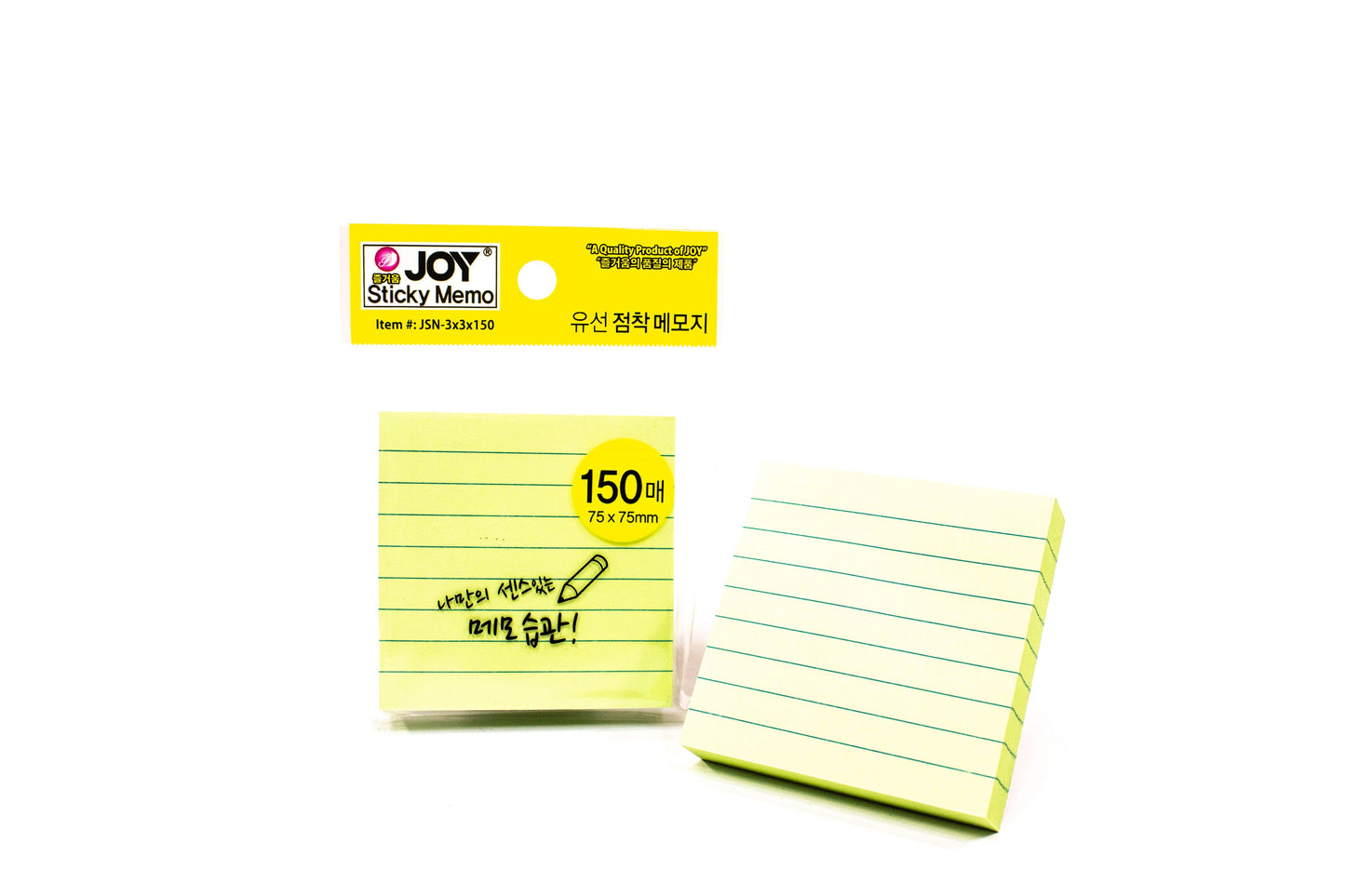 Joy Sticky Notes JSN-3x3x150 12Pad (Asstd. Color)