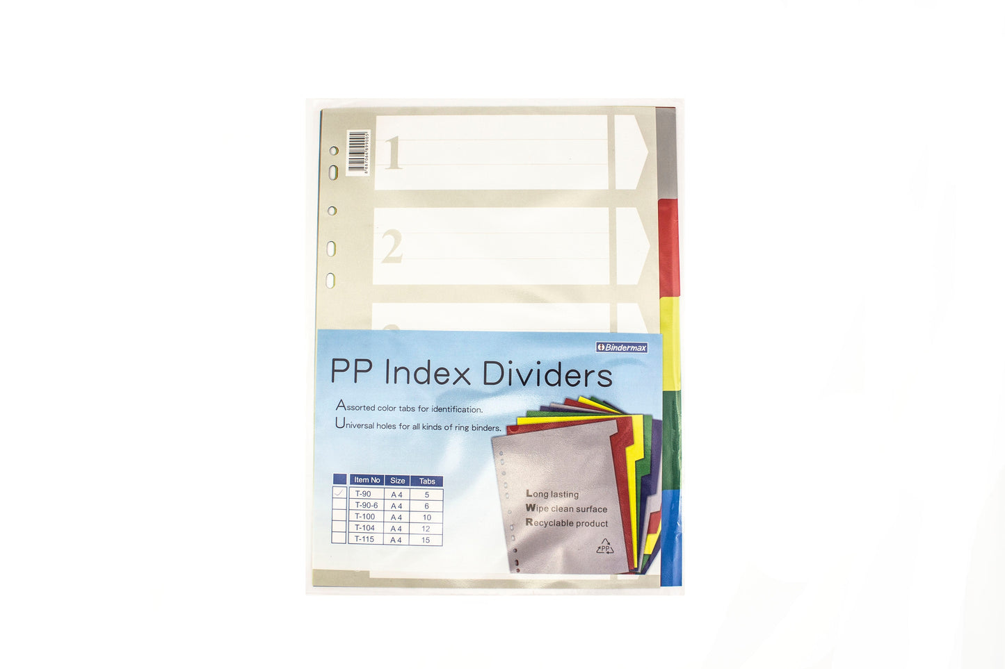 Bindermax PP Index Divider T-100 A4 10pcs/pack