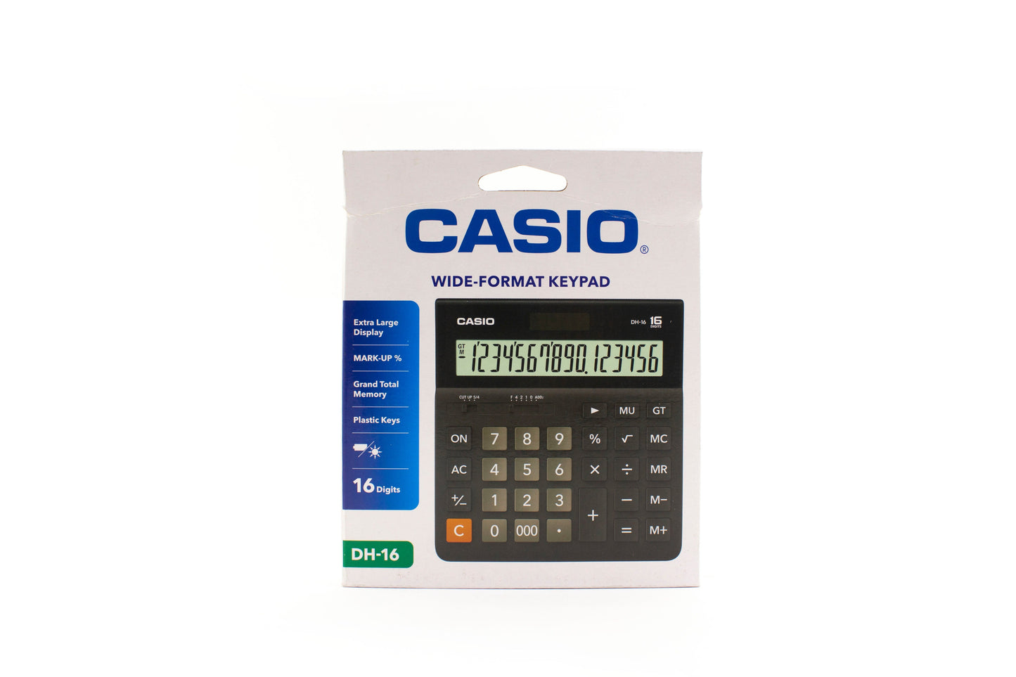 Casio Calculator Wide DH-16-BK