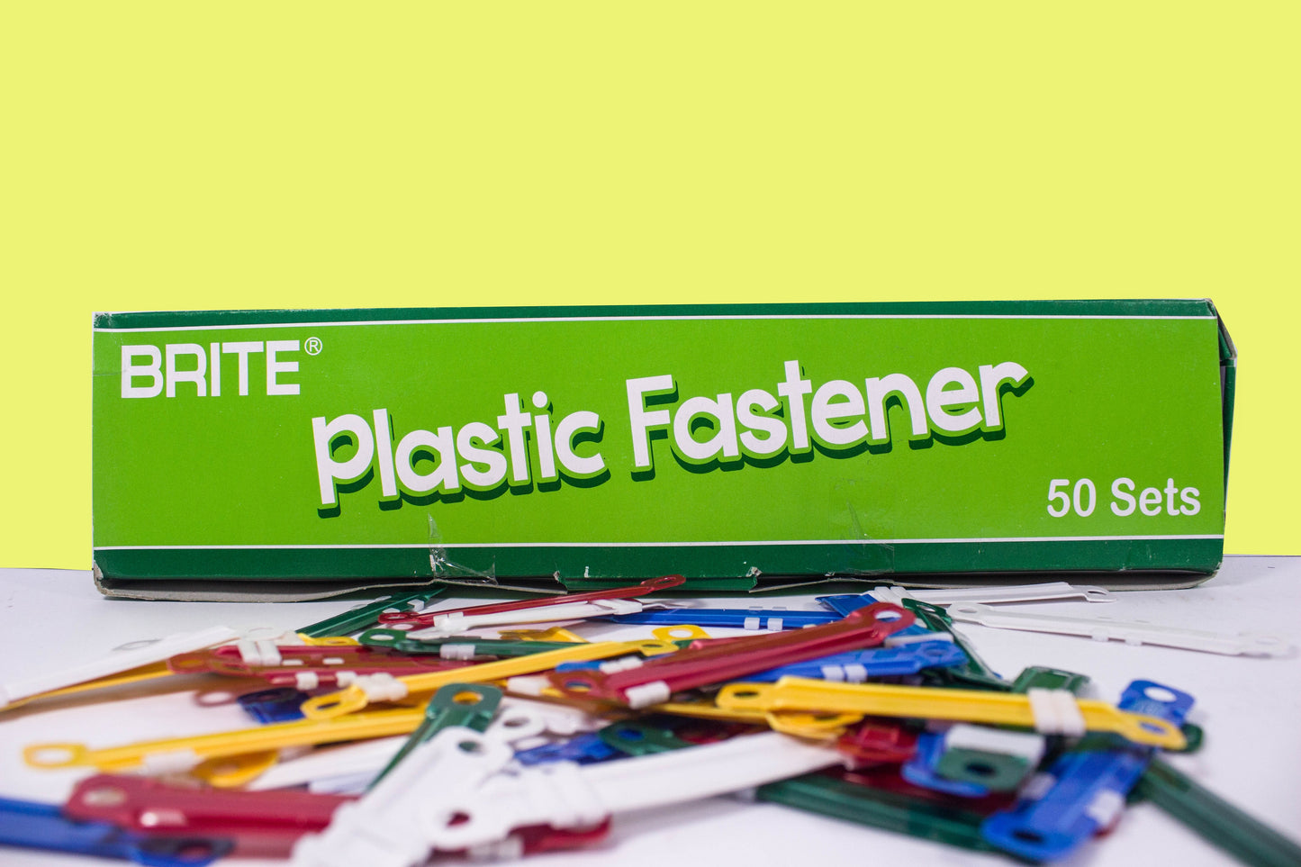 Brite Plastic Fastener | 50Sheets/Box | Sold by 5s
