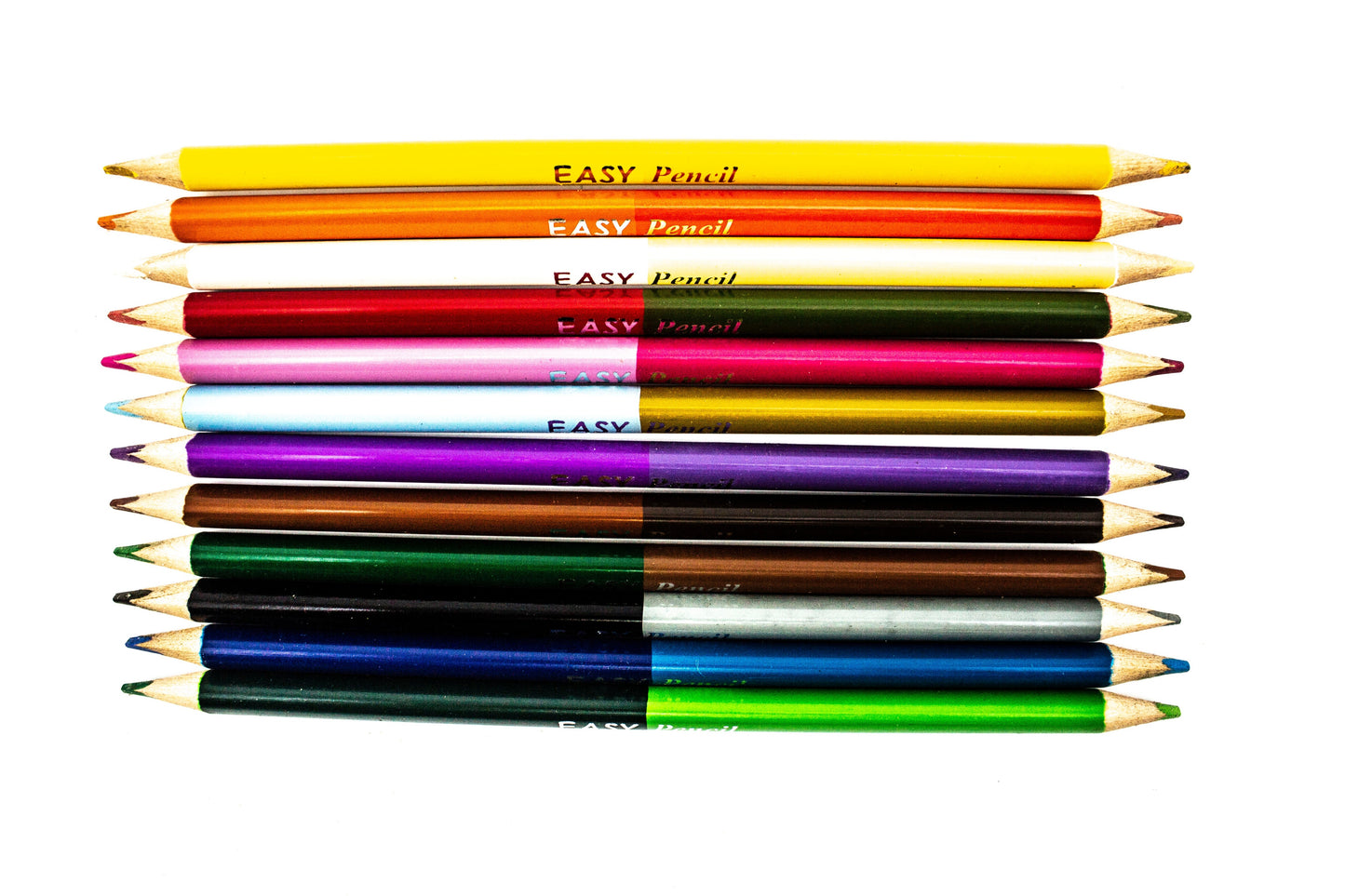 Easy Twin Color Pencil 2in1 Dual Tip 12C | Sold by 5s