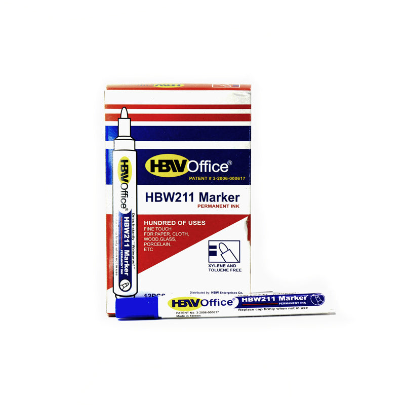 HBW Office Permanent Marker 211 Fine | 12pcs