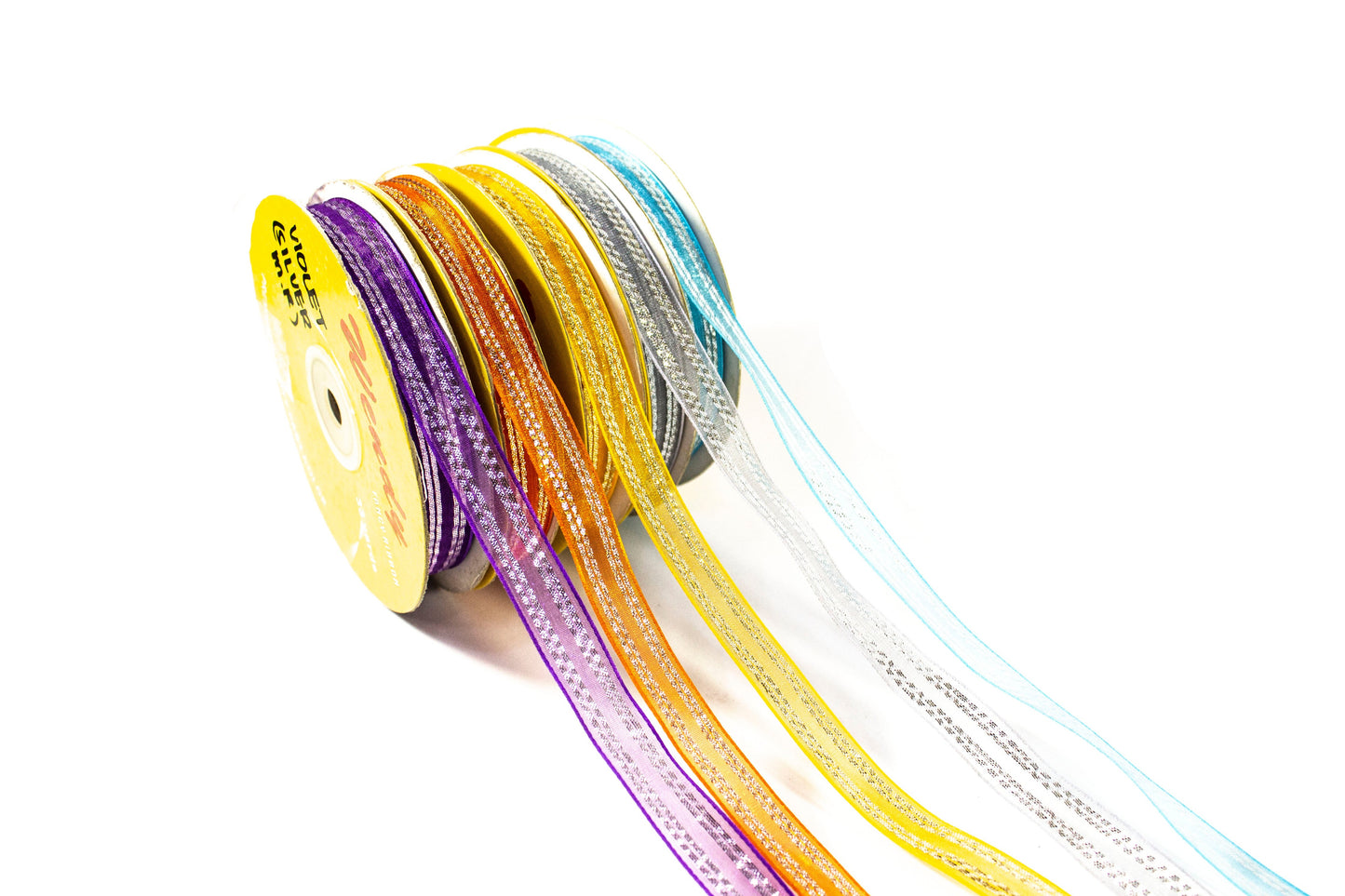 Wendy Organza Ribbon 0.5in AN088 (Silver Stripe)