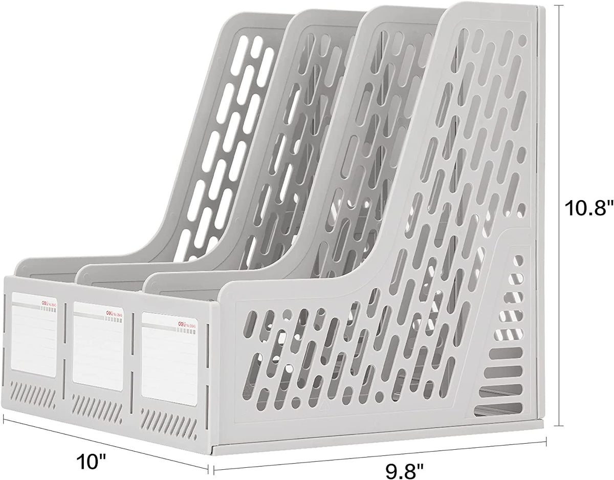 Magazine File 3 Block Deli Plastic Magazine File 3 Division – Paper Cart