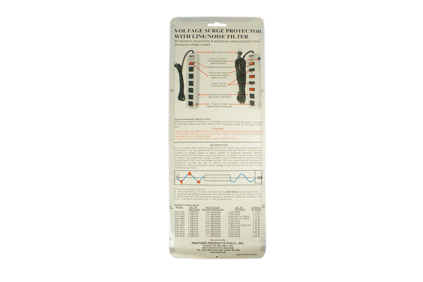 Panther 5M (PSP-0512) Voltage Surge Protector
